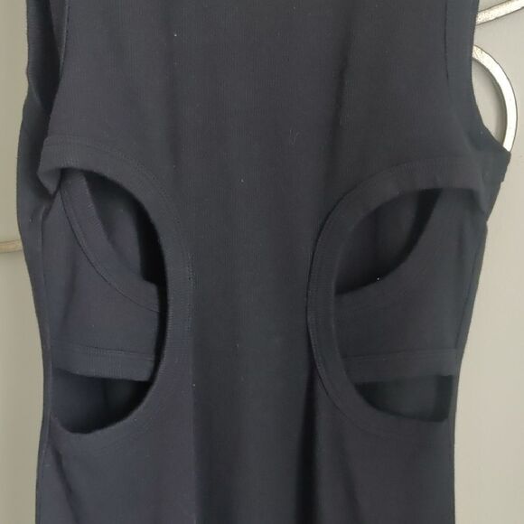 NWT $98 Anthropologie Black Double Tank Midi Dress - Picture 6 of 6